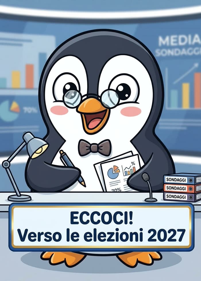Bogdy, il pinguino di ECCOCI!, al bancone «Verso le elezioni 2027»